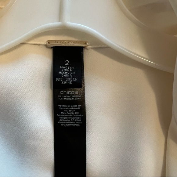Chico’s Black Label Cream Blouse-Chico Size 2 (regular size=12) - Picture 6 of 7